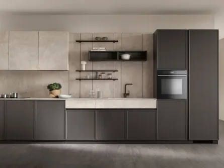 Cucina su misura Poetica 05 in Frassino Grigio di Scavolini